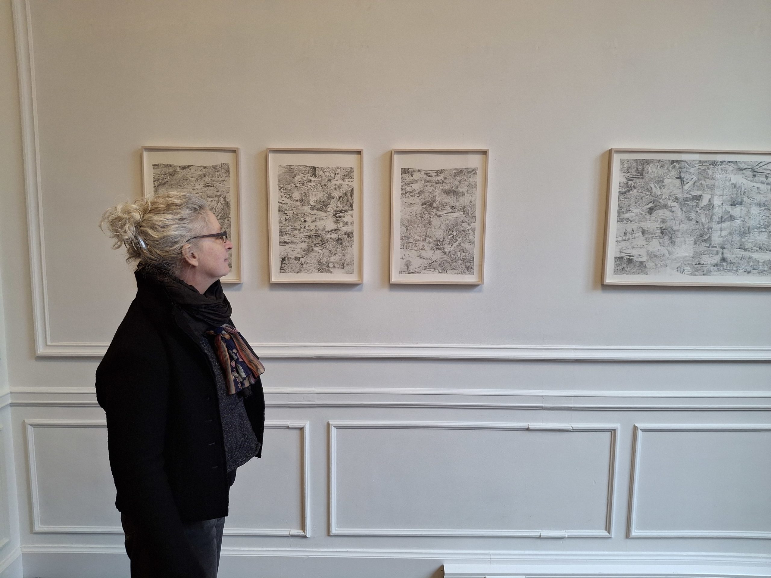Vues Générales, 4 dessins sur papier d'Anne marie Finné