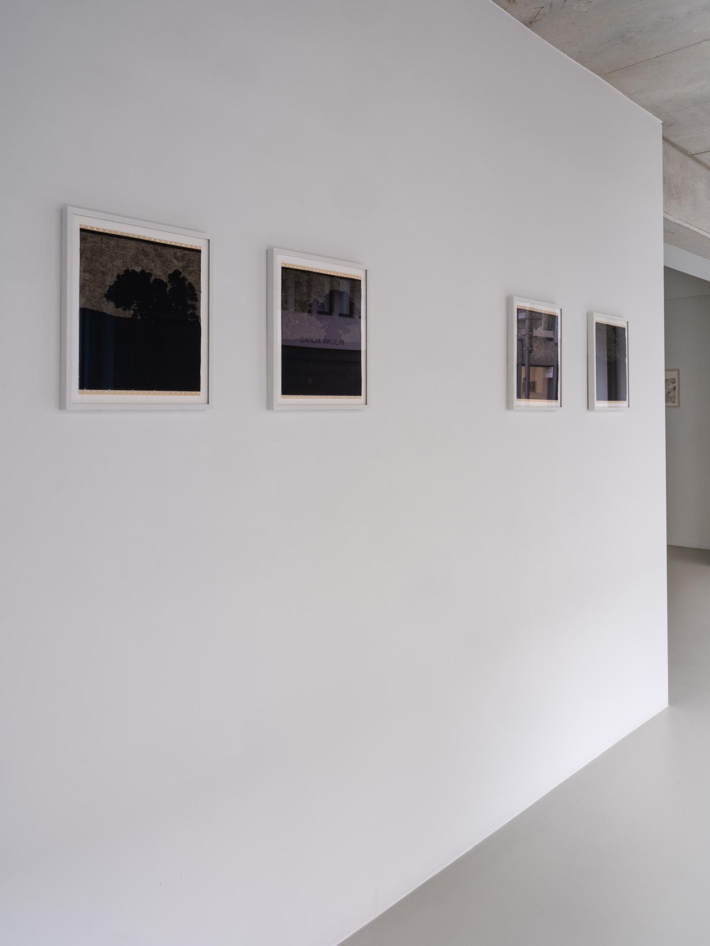 Vue de l'exposition Dreamland à In-Gate Gallery, la série de papier carbone 'Les bois'