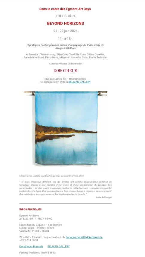 Exposition collective BEYOND HORIZONS chez Dorotheum Bruxelles, 9 pratiques autour d'un paysage de Jacques d'Arthois (17e)